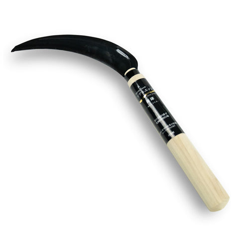 HONEN real edge saw-sickle blade close-up showing SK-5 steel edge for sharp cuts