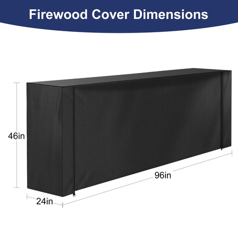 Honest Outfitters 8ft firewood rack cover side view keeps rack secured in storms