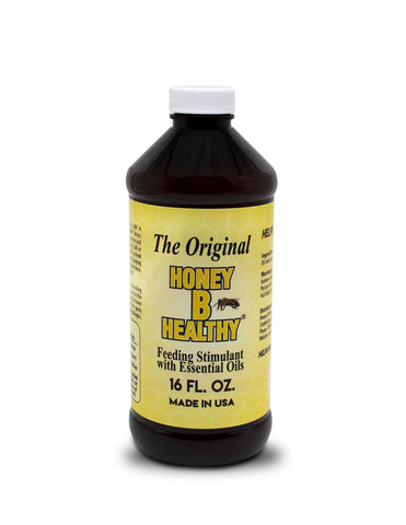 Honey B Healthy original bottle 16 oz aids hive feeding.