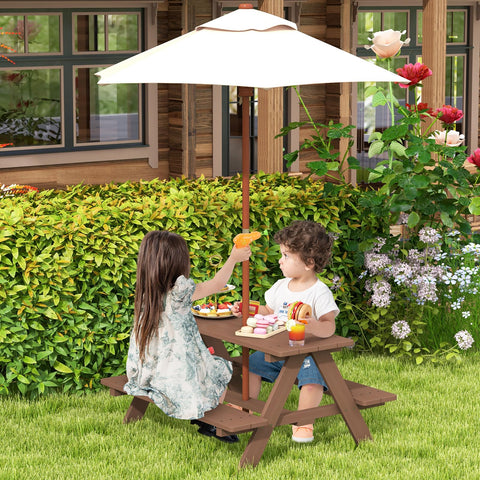 HONEY JOY kids picnic benches show sturdy built-in seating for four.
