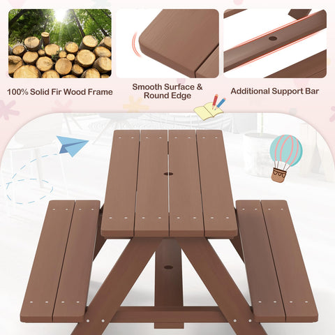 HONEY JOY walnut color blends with outdoor decor for families.