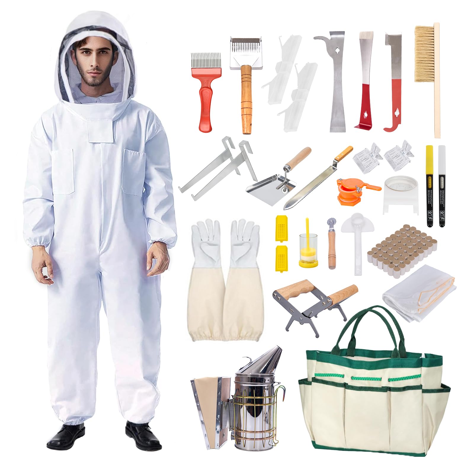 Honey Lake bee suit hood for clear visibility and sting protection during hive checks