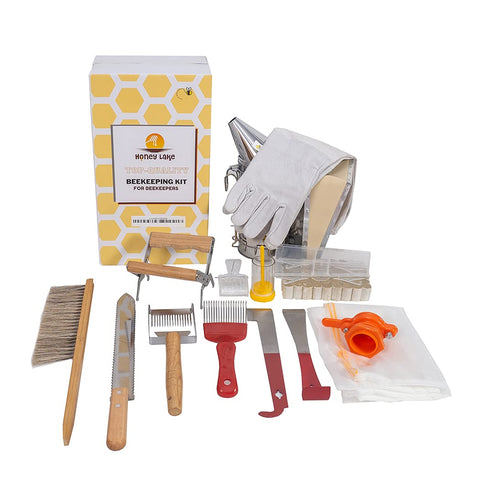 Honey Lake smoker kit assembly shows complete starter tools for new beekeepers.