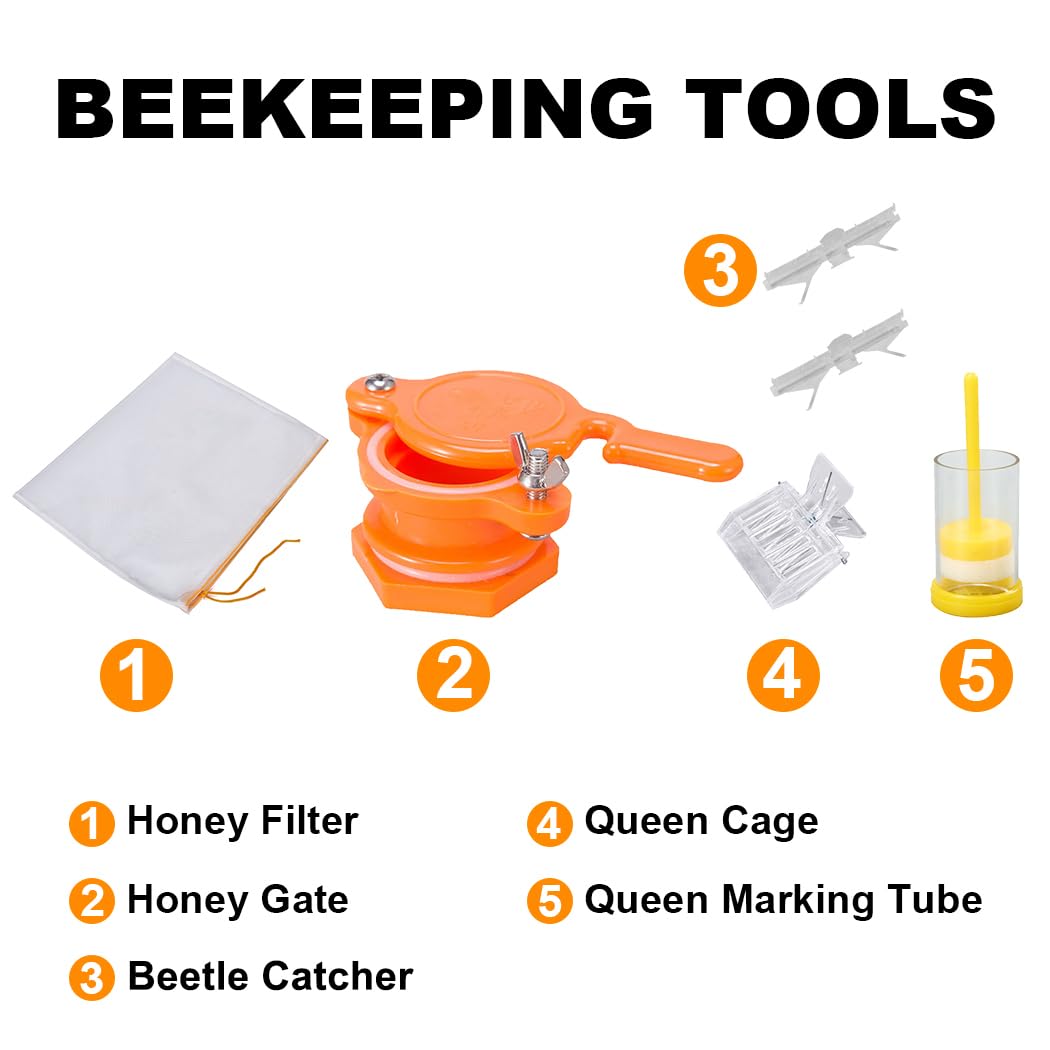 Honey Lake leather beekeeping gloves protect hands during inspections.