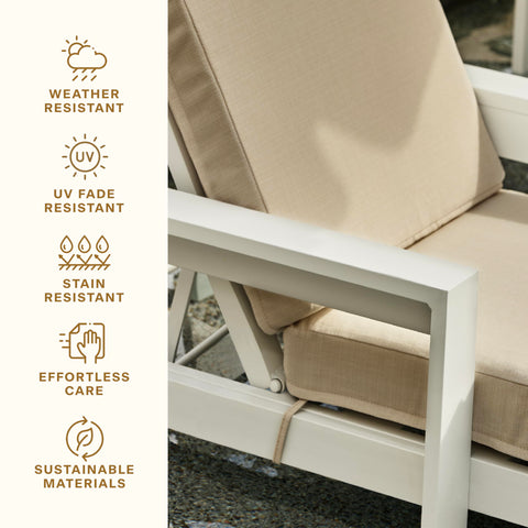 Honeycomb Outdoor Heritage universal-fit chaise cushion for versatile patio use.