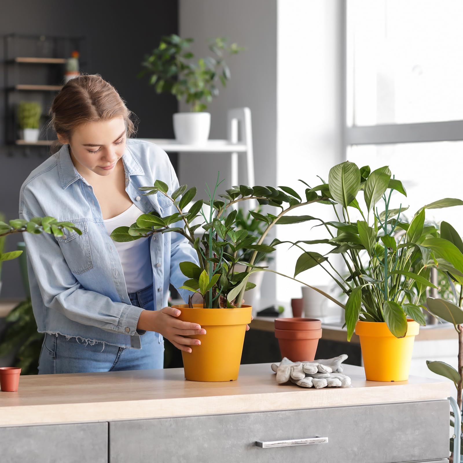 Honeydak swig-shaped stakes provide aesthetic support for greenery
