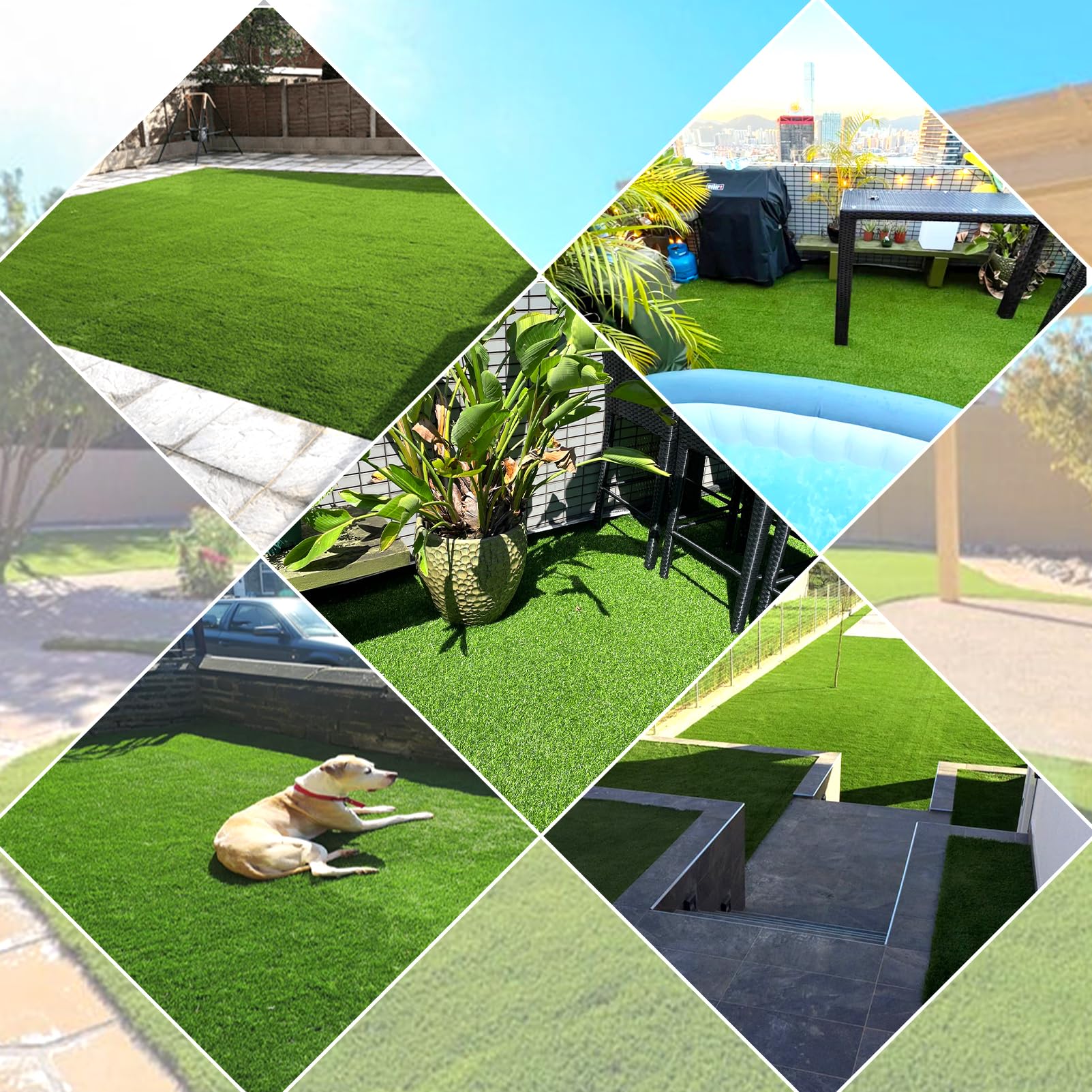 Honeypet grass rug promotes safe play for kids and pets; RoHS compliant and SGS tested.