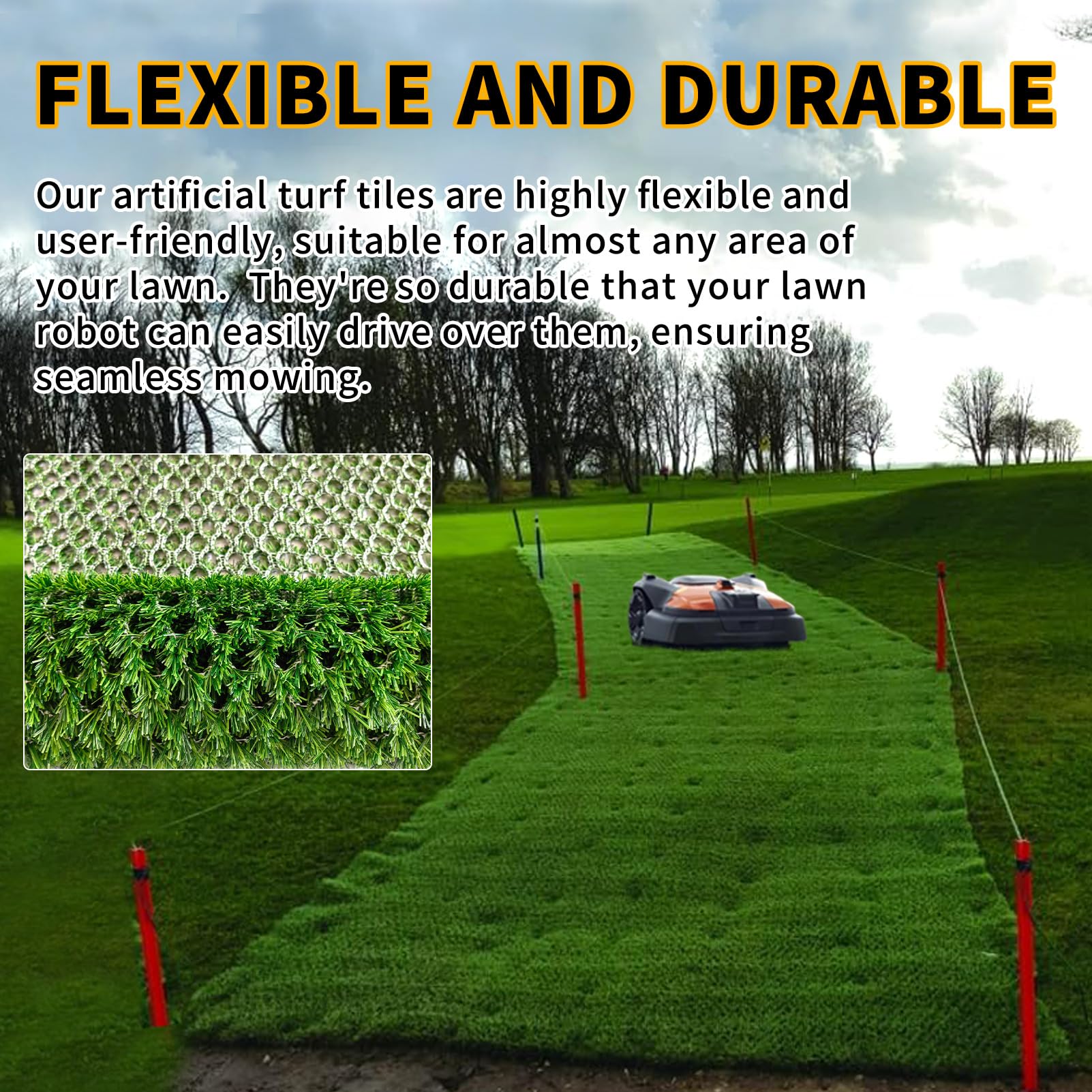 HoneyPet Hybrid Turf protects roots while natural grass grows through.