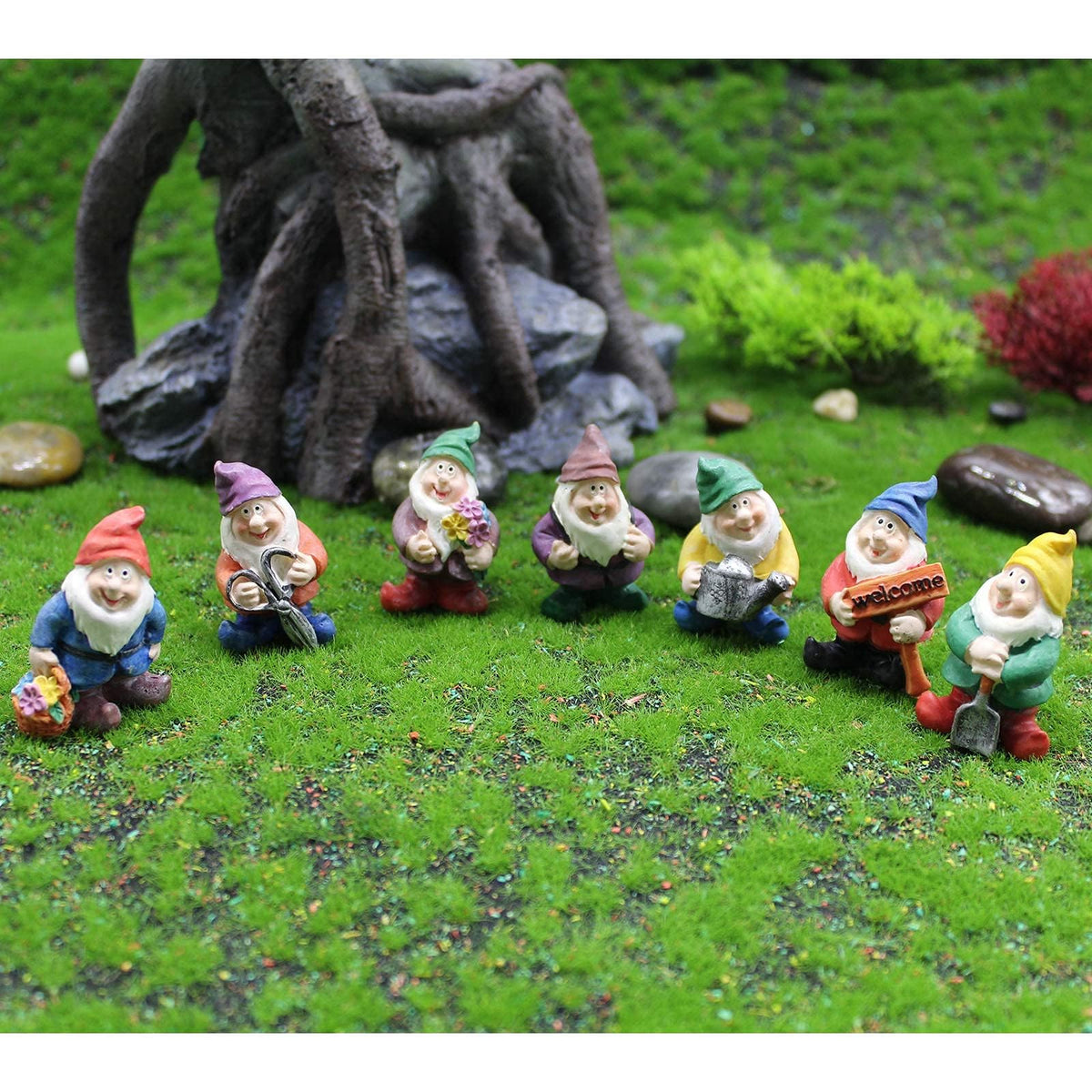 HONEYSHOW Fairy Garden Gnomes add whimsical charm to pots and dollhouses