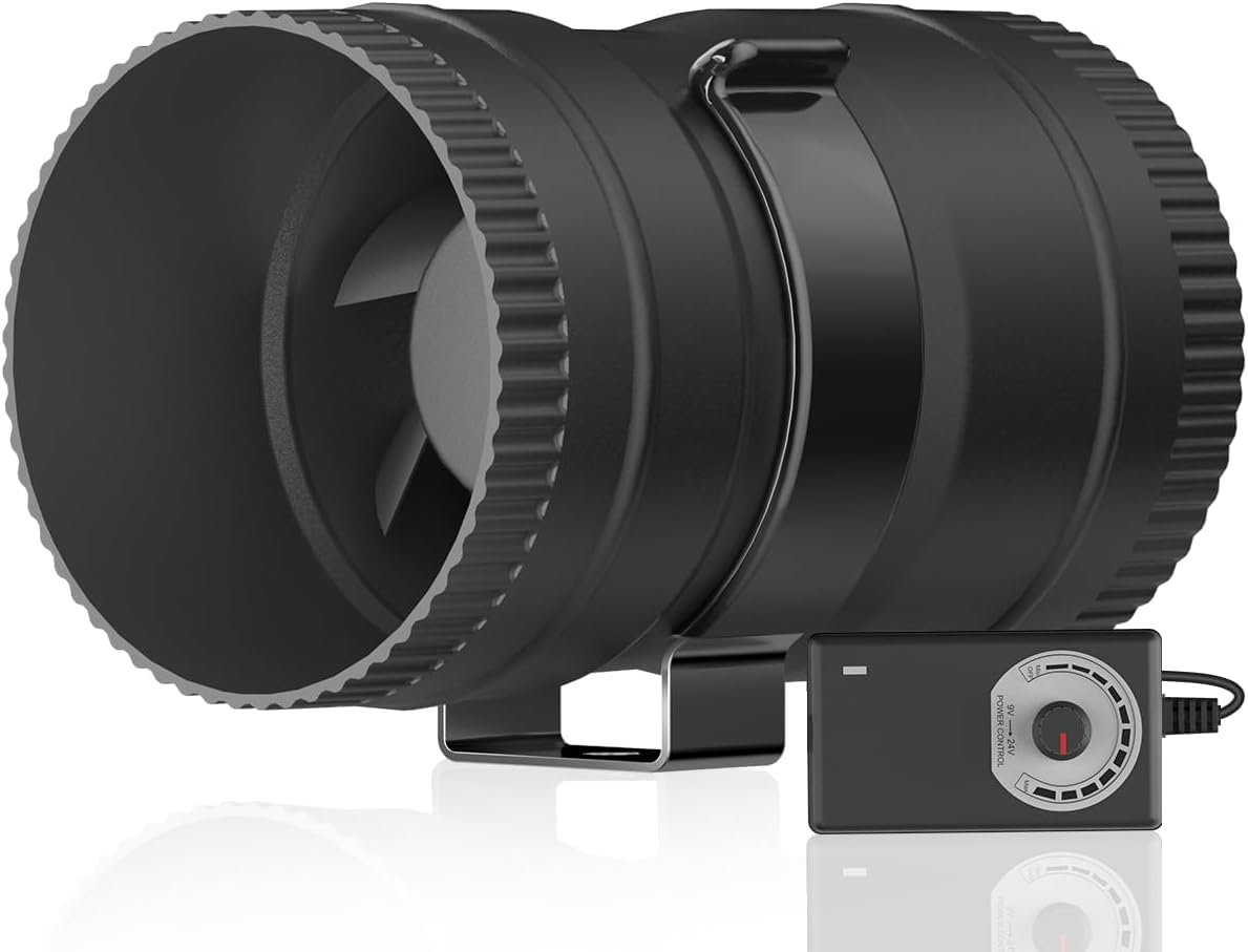 Hon&Guan 3-inch inline blower fan front view for quiet, efficient airflow.