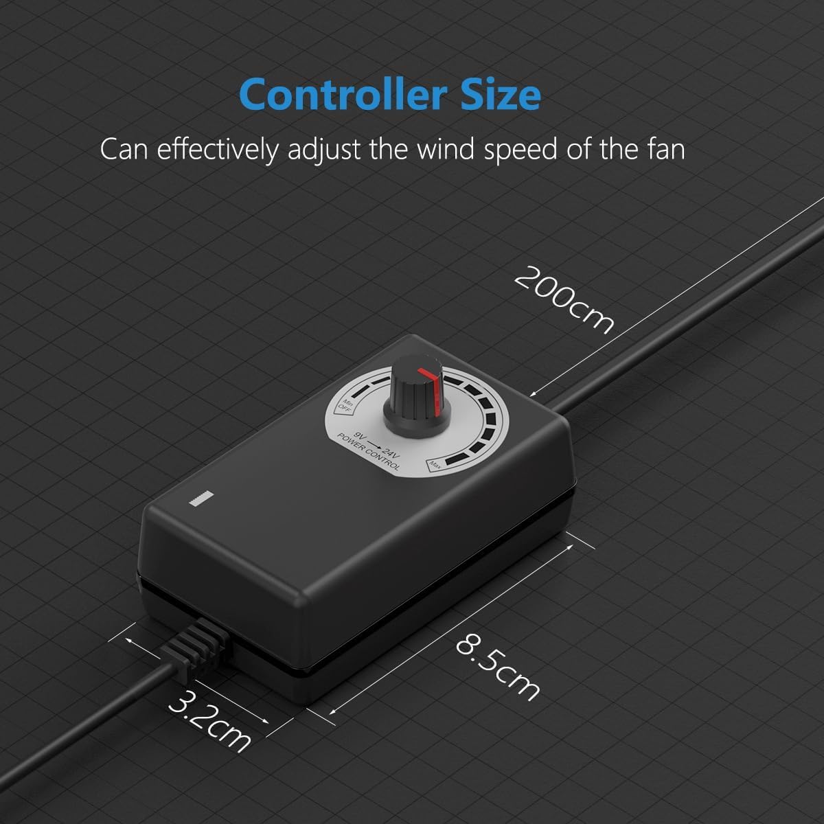 Hon&Guan 3-inch inline blower fan top view highlighting compact design for flexible installation.