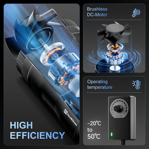 Hon&Guan 6-Inch inline booster fan front view with speed controller for adjustable airflow.