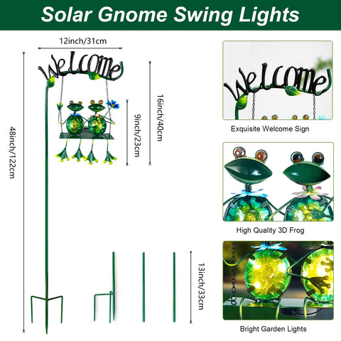 HONGLAND frog garden light powered by solar energy for nighttime visibility