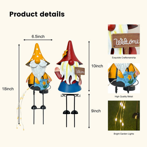 HONGLAND gnome with firework lights creates magical night-time display.