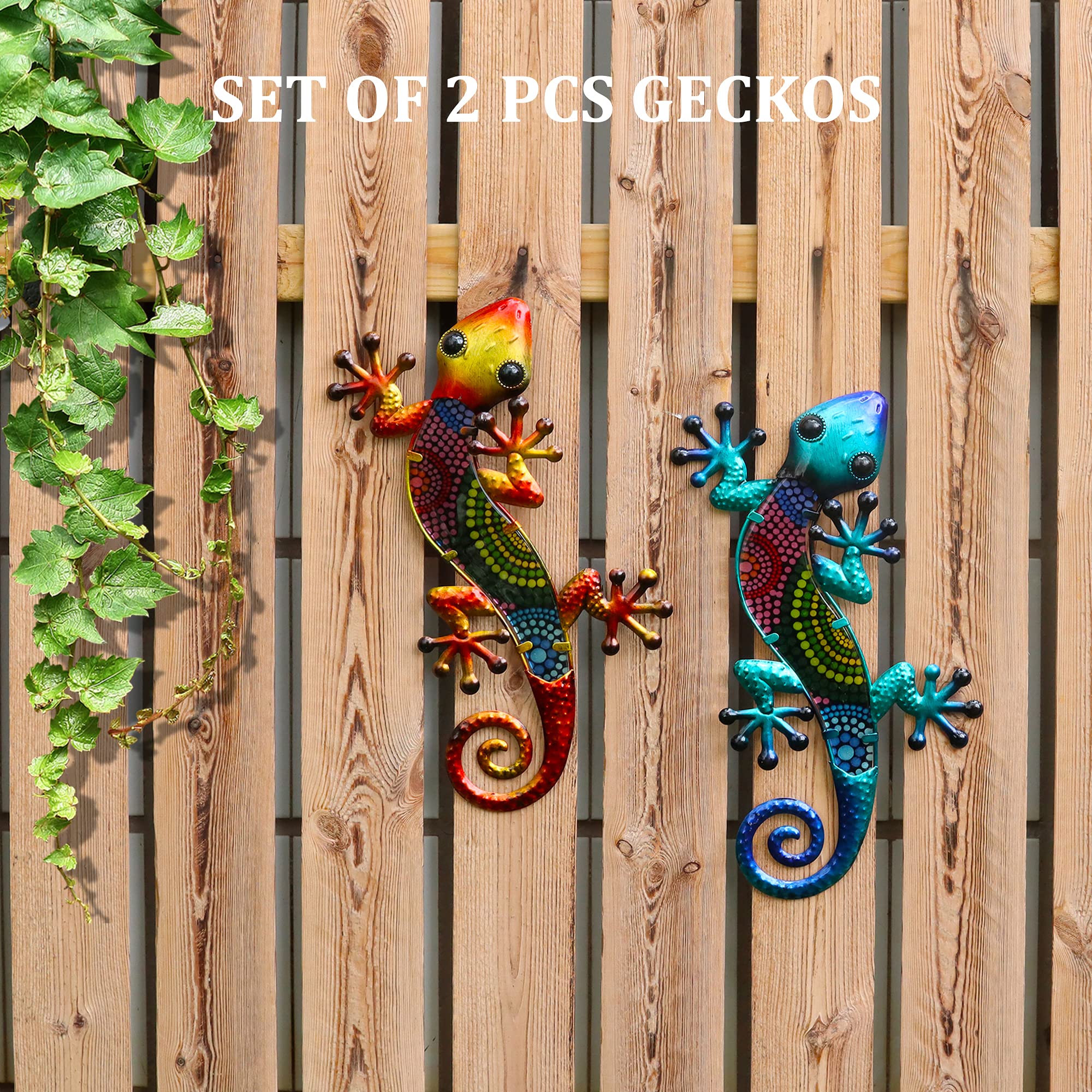HONGLAND 15-inch gecko art for living rooms and patios.