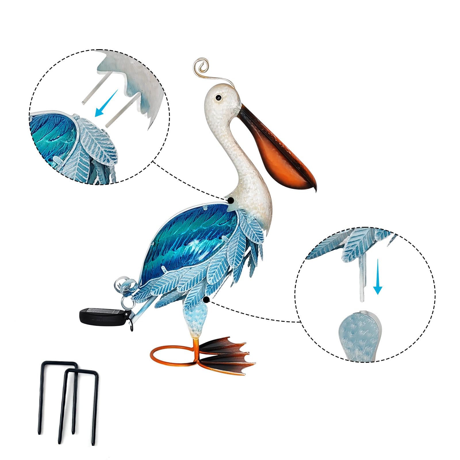 HONGLAND pelican statue is 19 inches tall for a balanced focal point.