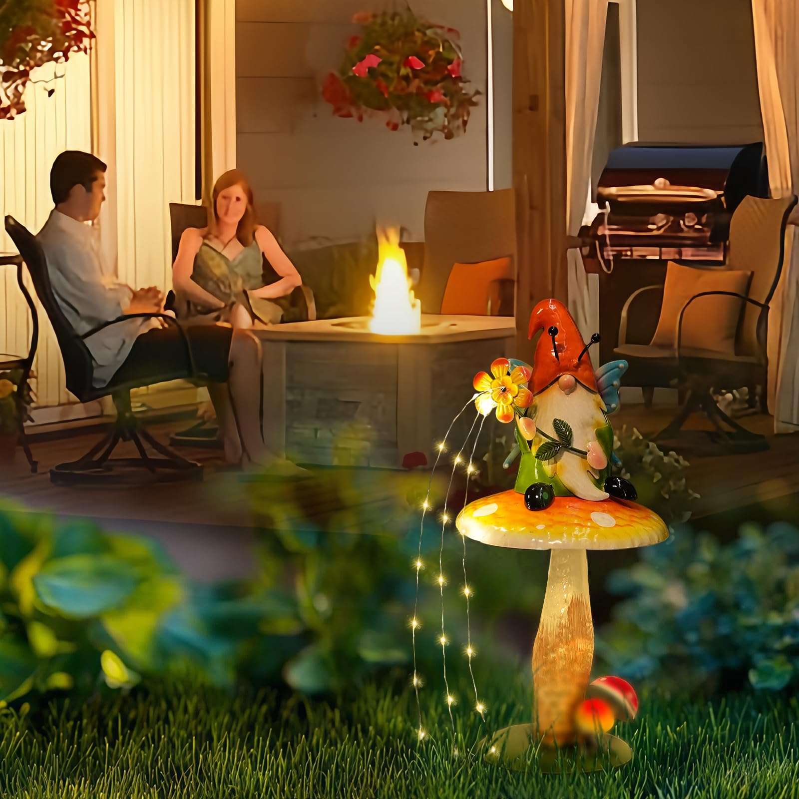 HONGLAND fairy-light strings glow automatically to brighten gardens.