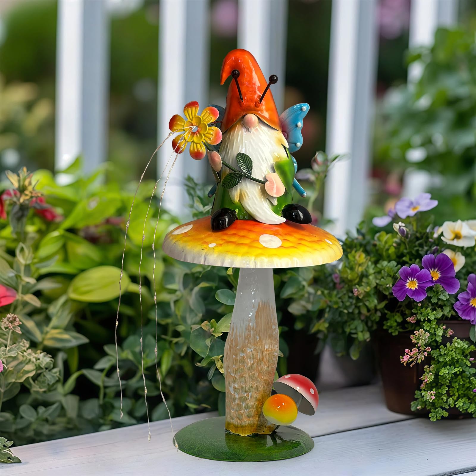 HONGLAND solar gnome ornament brightens patios and sunrooms with subtle glow.