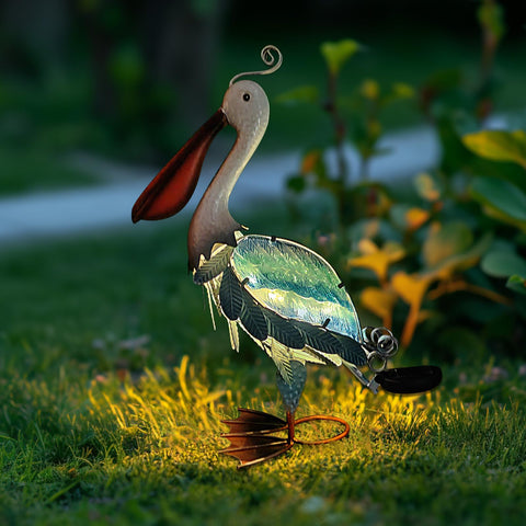 HONGLAND solar pelican statue with glass detail adds daytime charm and nighttime glow.