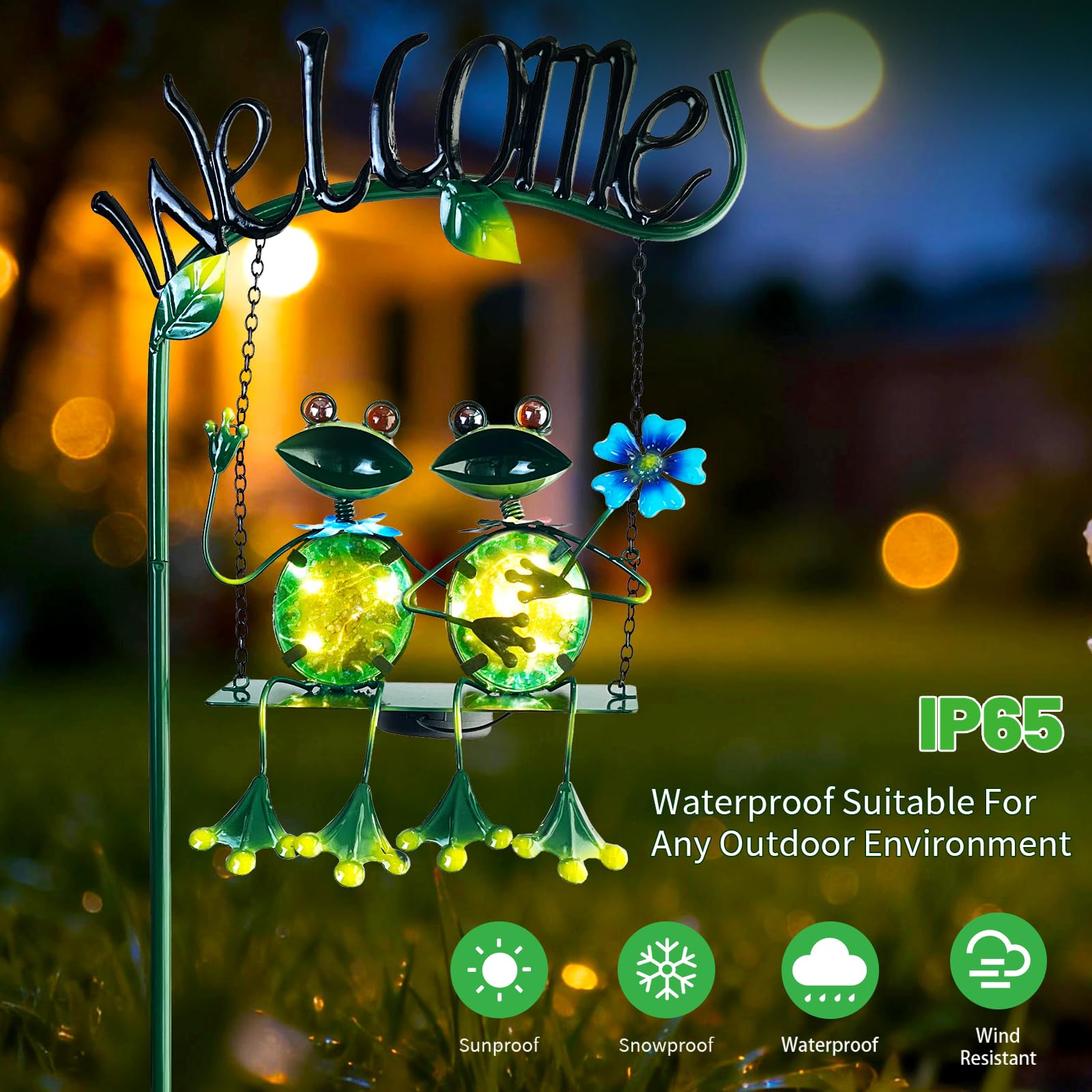 HONGLAND swinging frog ornament adds motion and charm to yards