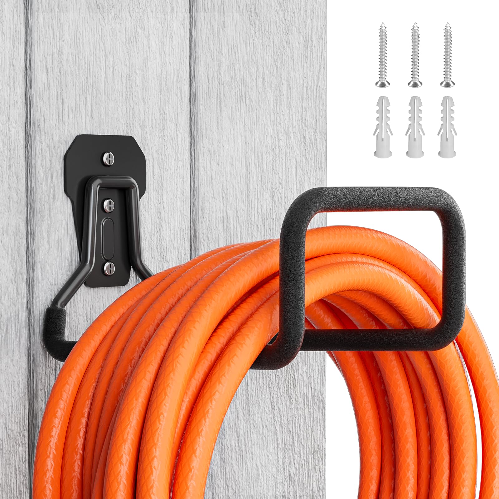 Hongmai garden hose holder wall mount keeps hoses organized and ready for quick watering.