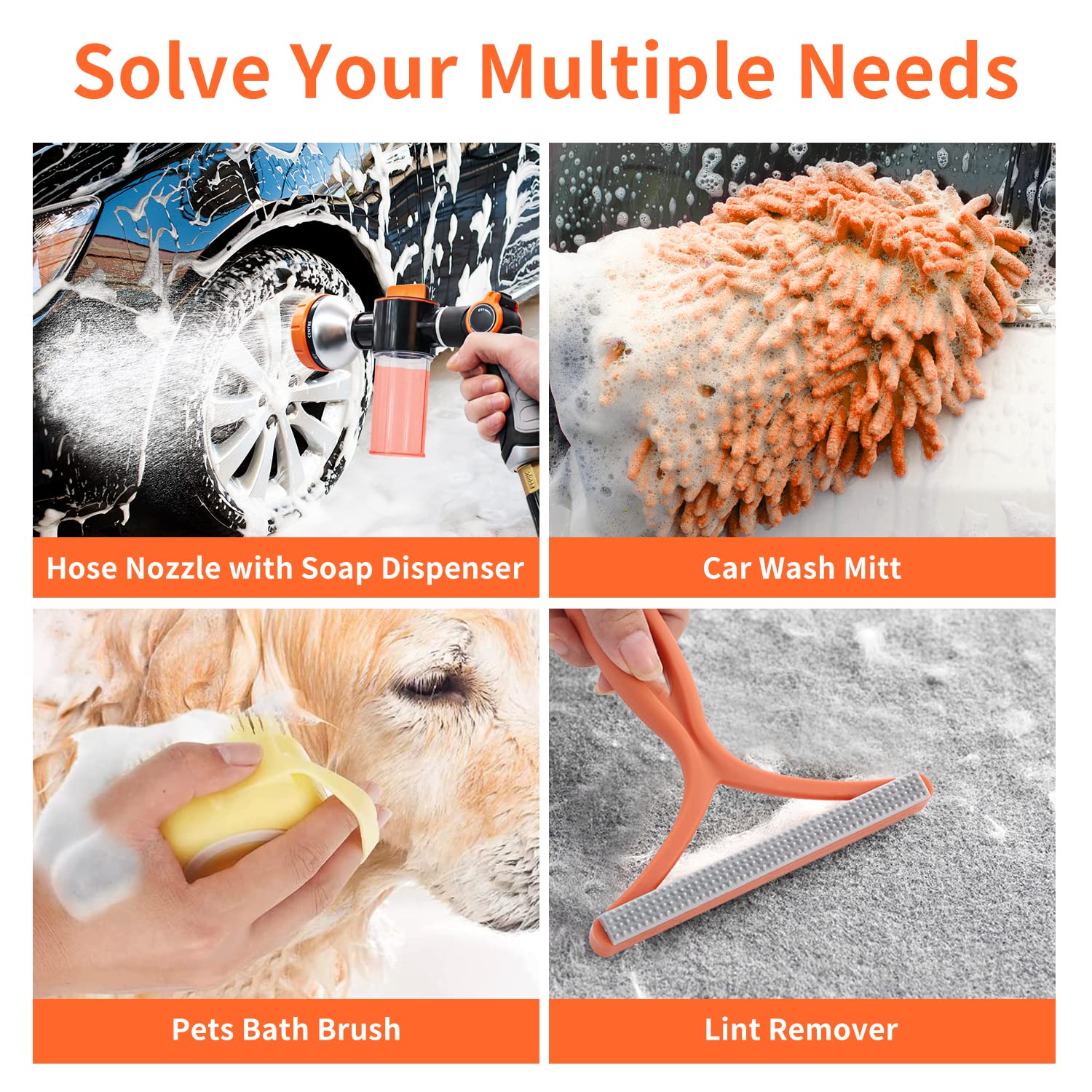 Hongmai pet bath brush attachment provides thorough scrubbing during baths