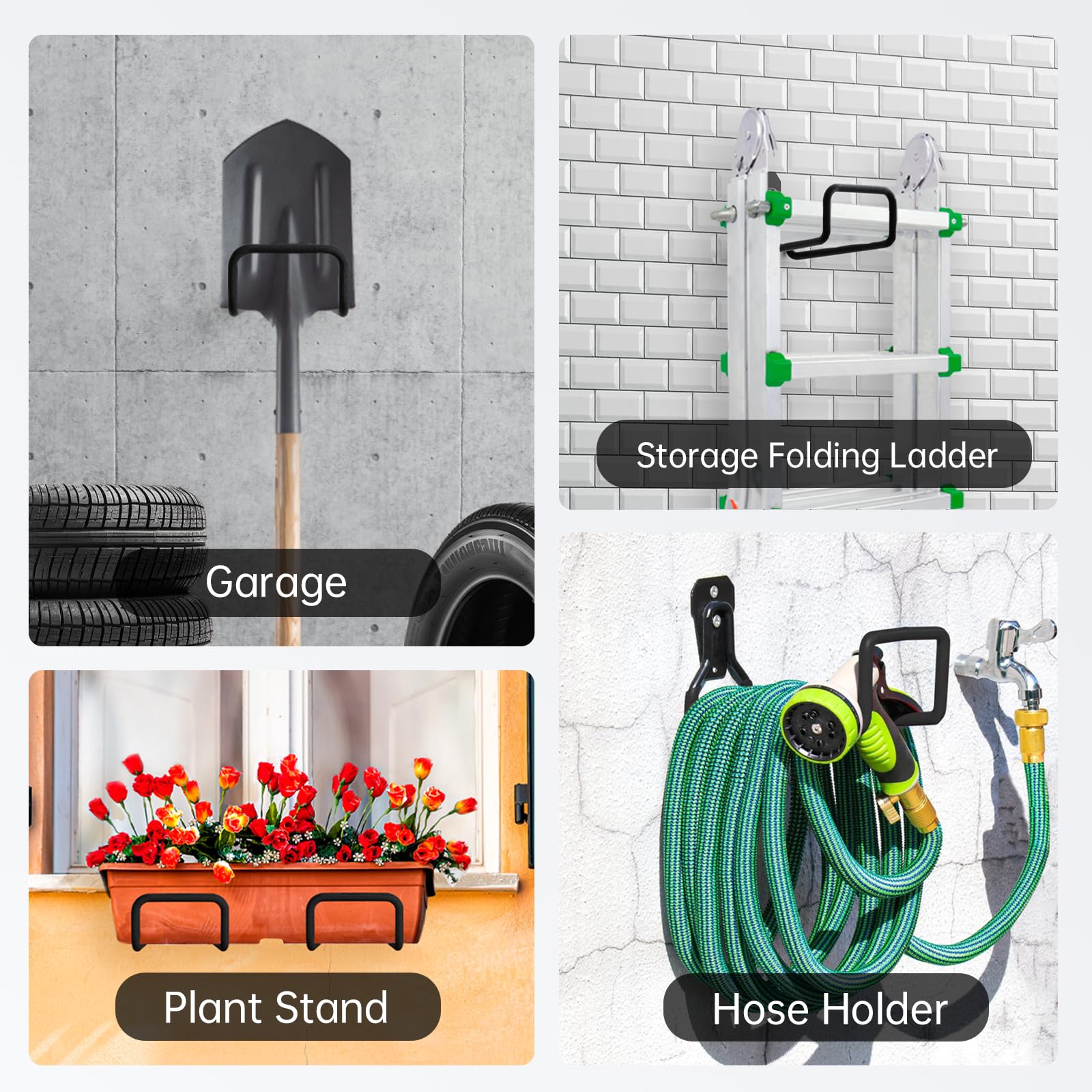 Hongmai PVC-coated hose holder protects hoses from scratches and weather.