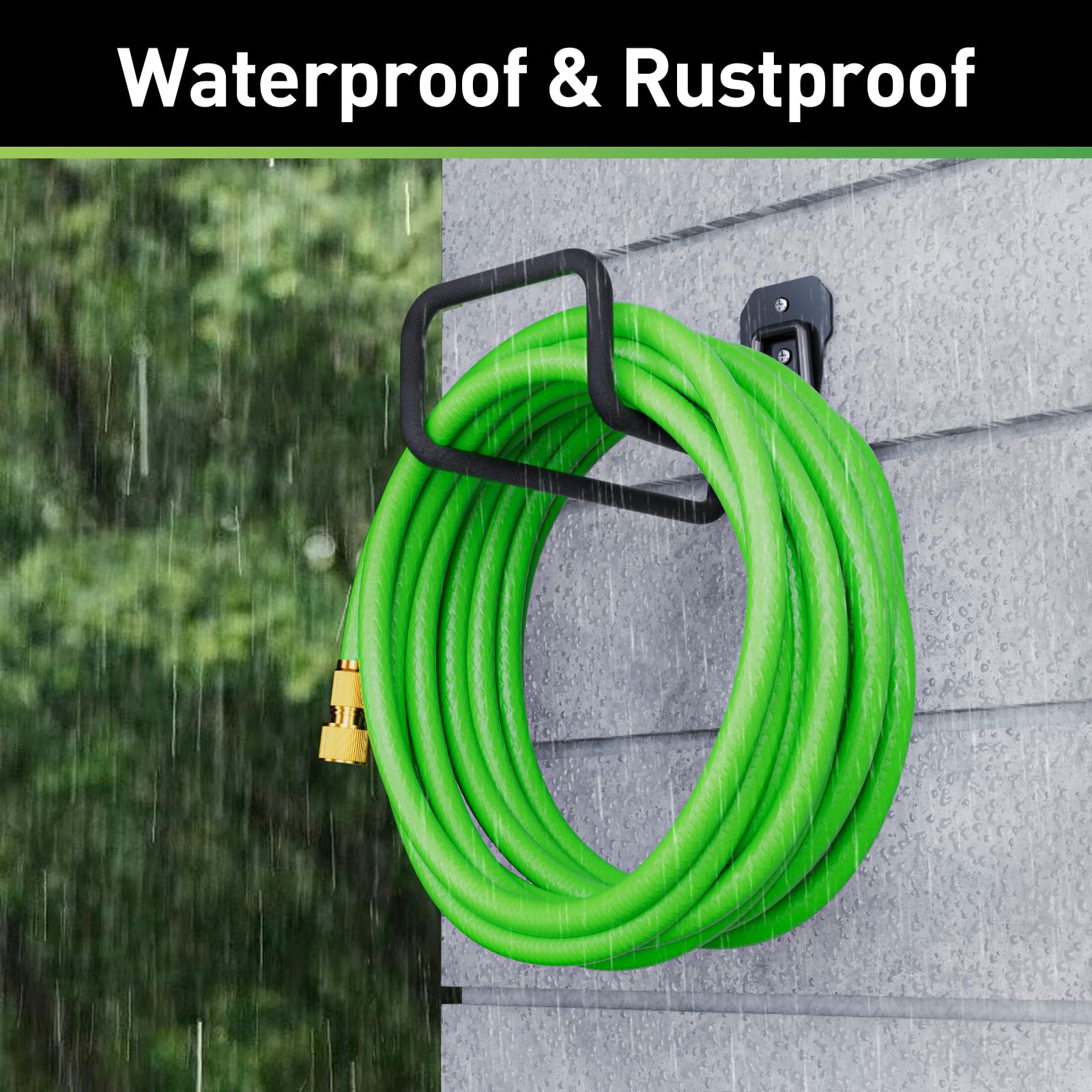 Hongmai space-saving hose hook keeps yard clutter free and hoses untangled.