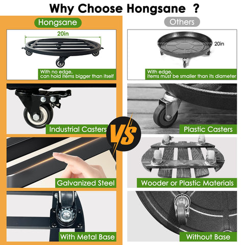 Hongsane easy assembly lets you attach wheels in minutes.