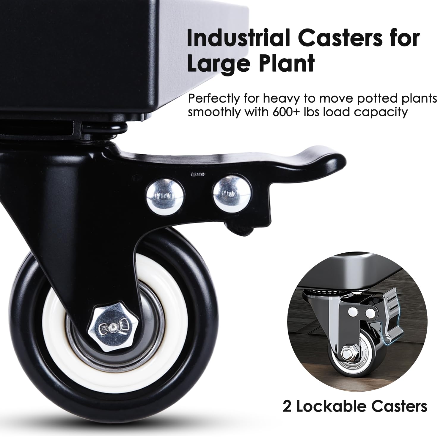 Hongsane four-screw caster base prevents wobble and increases durability.