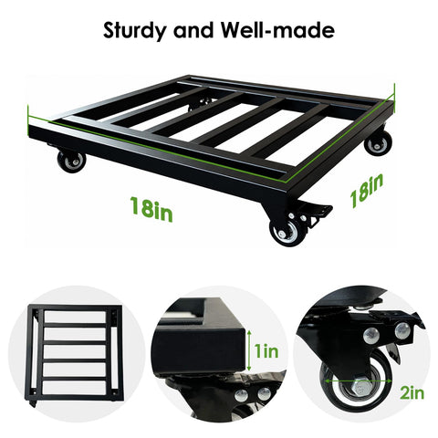 Hongsane heavy-duty wheeled plant dolly moves large pots with ease.