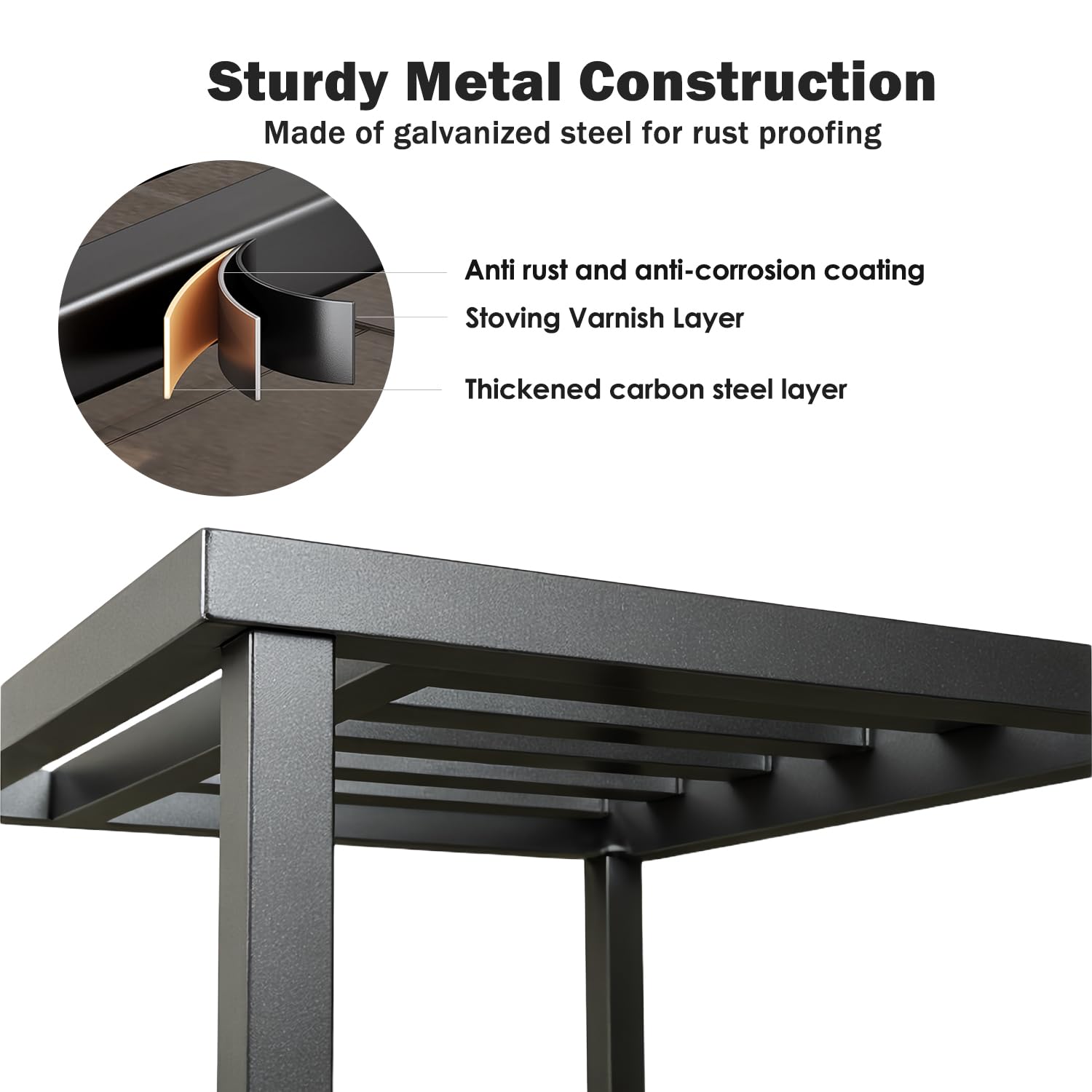 Hongsane rust-proof galvanized steel stand outdoors withstands rain and sun