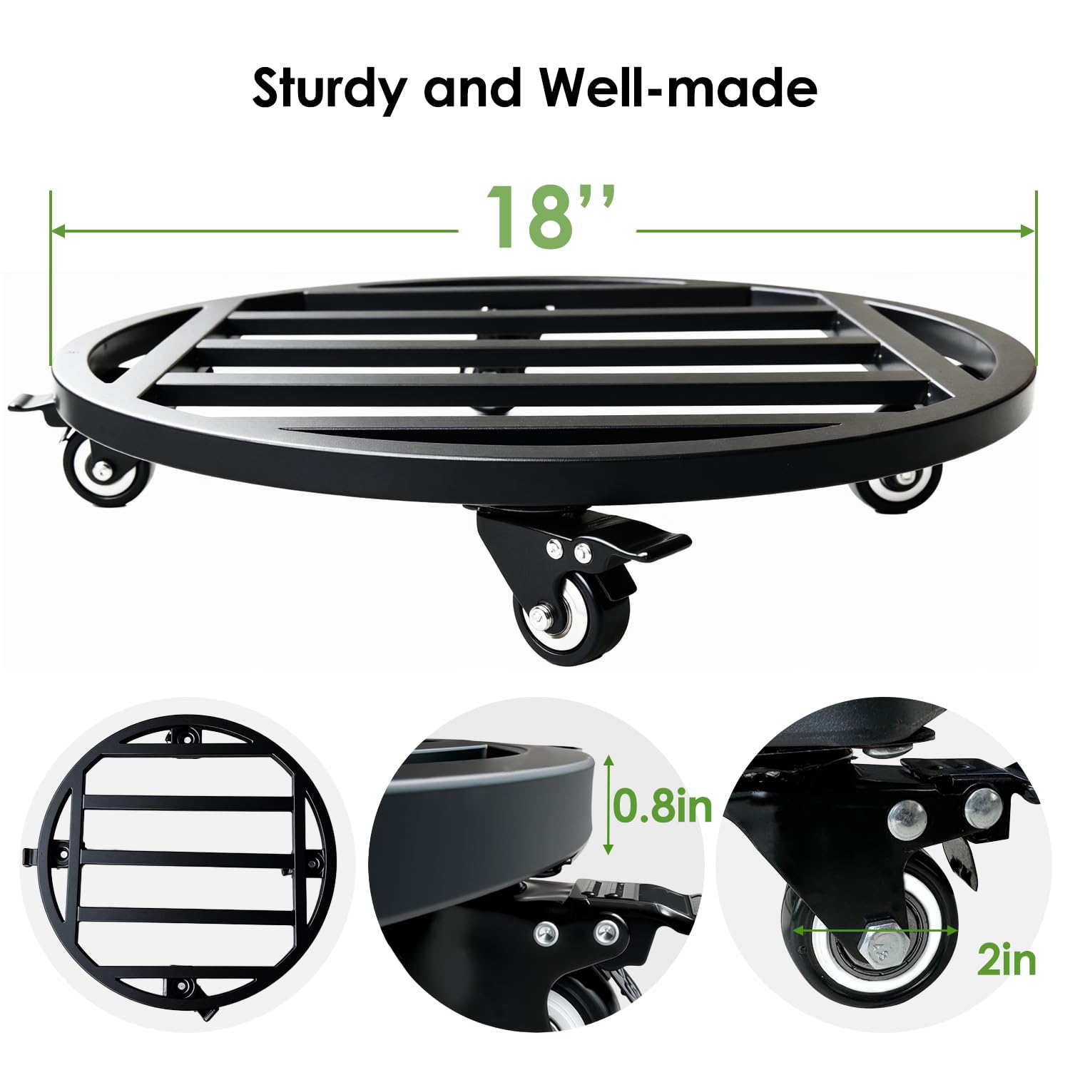 Hongsane rolling plant dolly with casters simplifies repositioning indoors