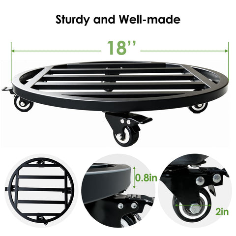 Hongsane rolling plant dolly with casters simplifies repositioning indoors