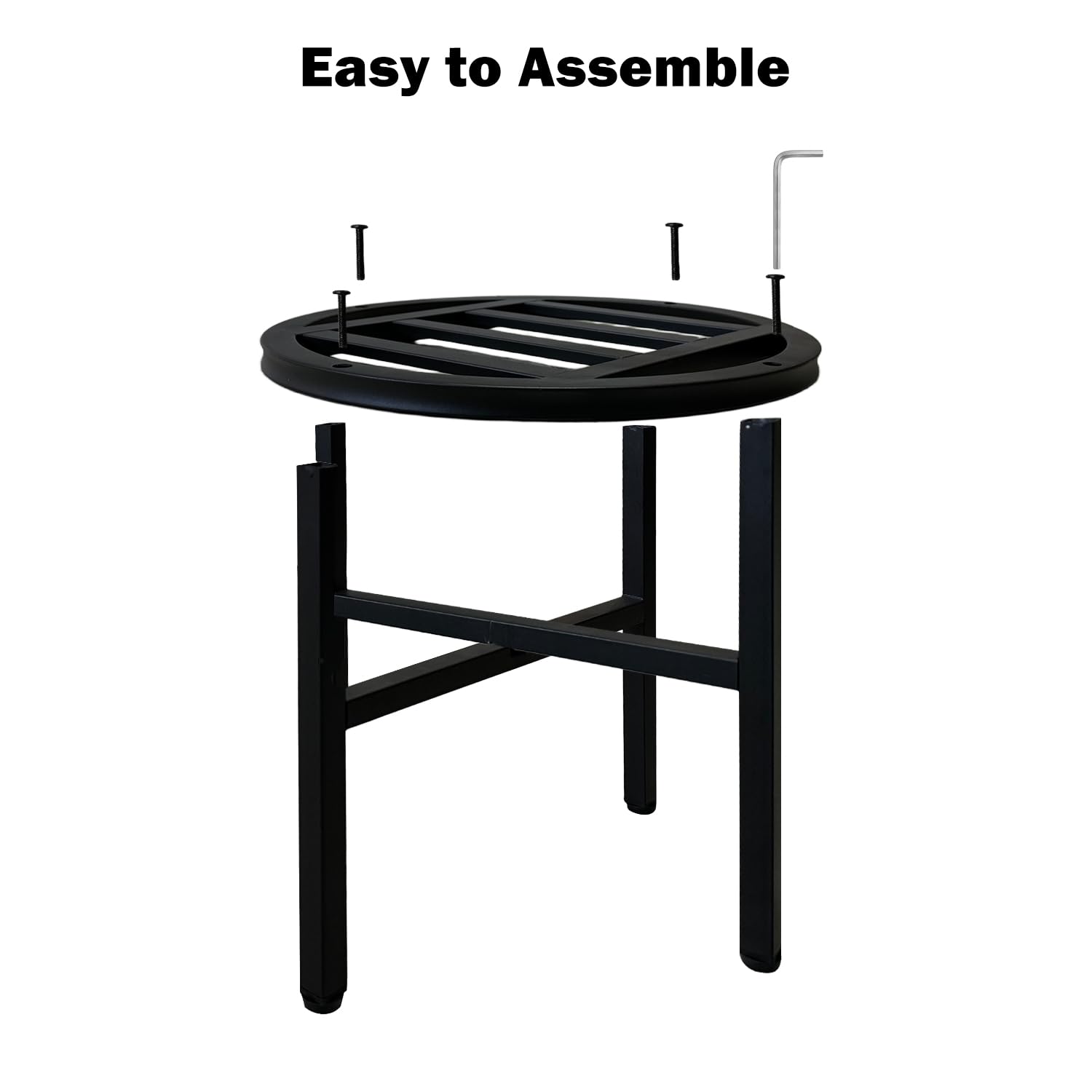 Hongsane sturdy wrought-iron pedestal creates elevated indoor or outdoor display