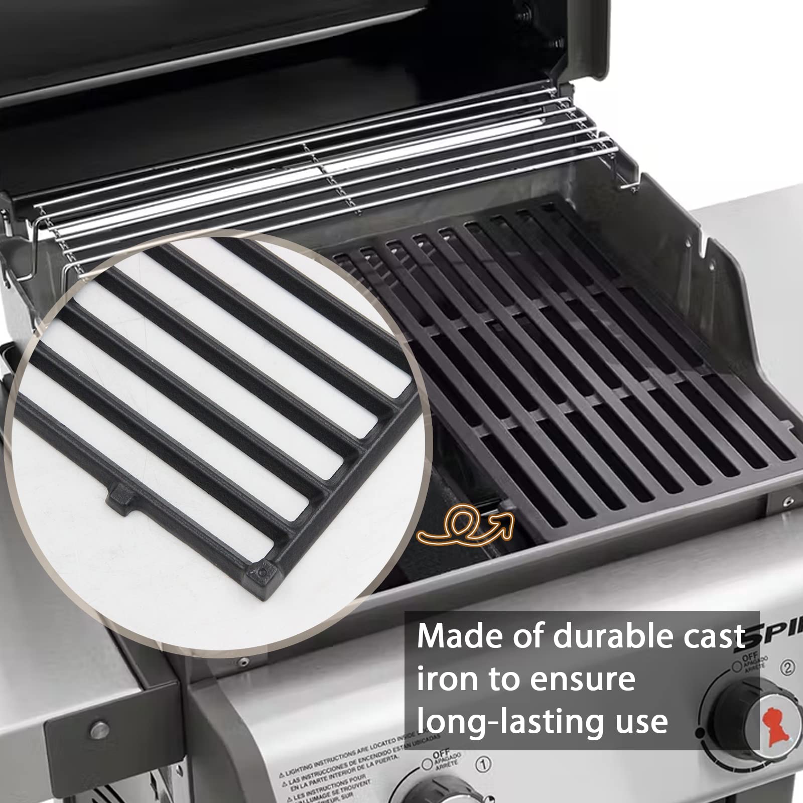 Hongso cast-iron grid offers even heat distribution for searing