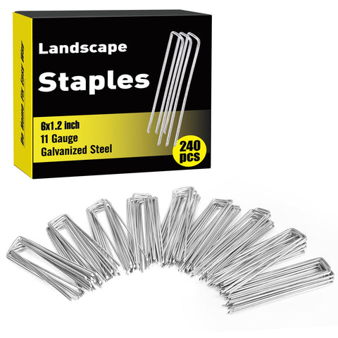 HongWay 240-pack landscape staples prepared for sod and fabric projects.
