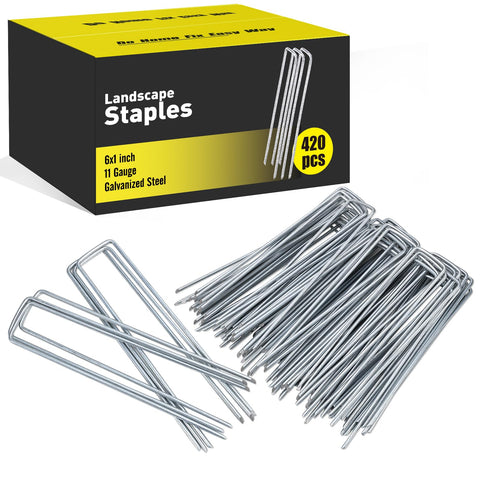 HongWay 420pcs six-inch galvanized garden stakes in a sturdy box for long-lasting outdoor projects.
