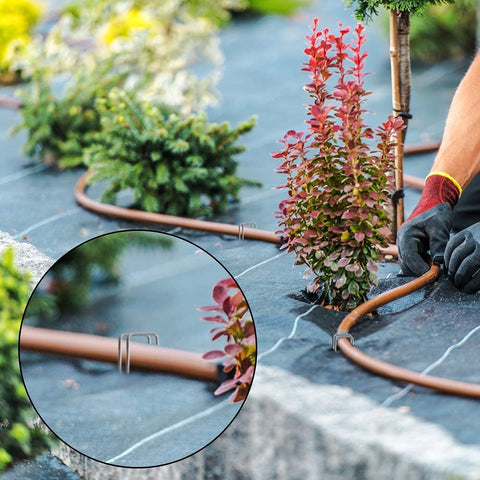 HongWay 6-inch landscape stakes support hoses, wires, and mesh setups reliably.