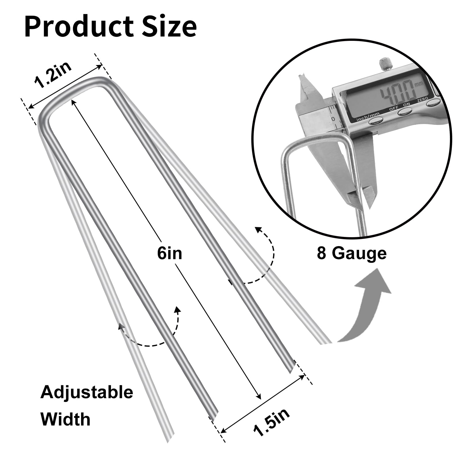 HongWay 8-gauge galvanized stakes provide rust resistance for tough soils.