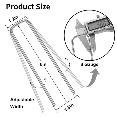 HongWay 8-gauge galvanized stakes provide rust resistance for tough soils.