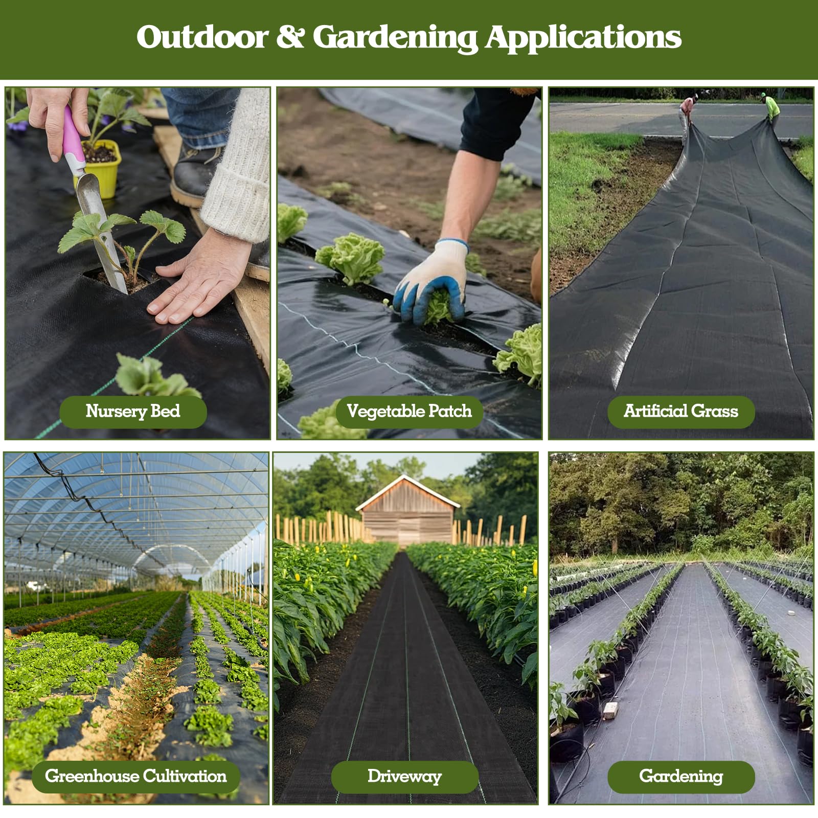 HongWay weed-control mat for driveway stabilization and clean landscaping.