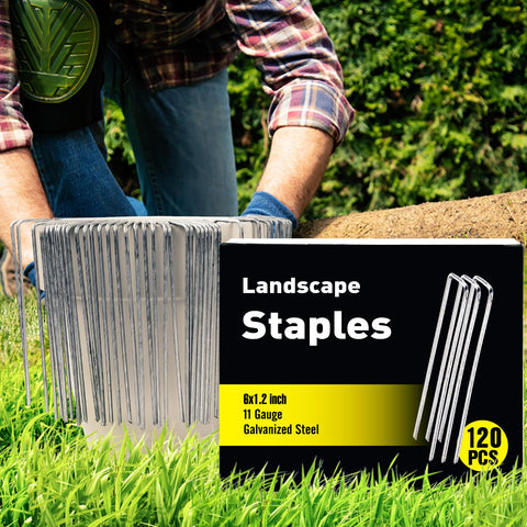 HongWay galvanized 11-gauge stakes for turf and soil penetration, resisting rust.