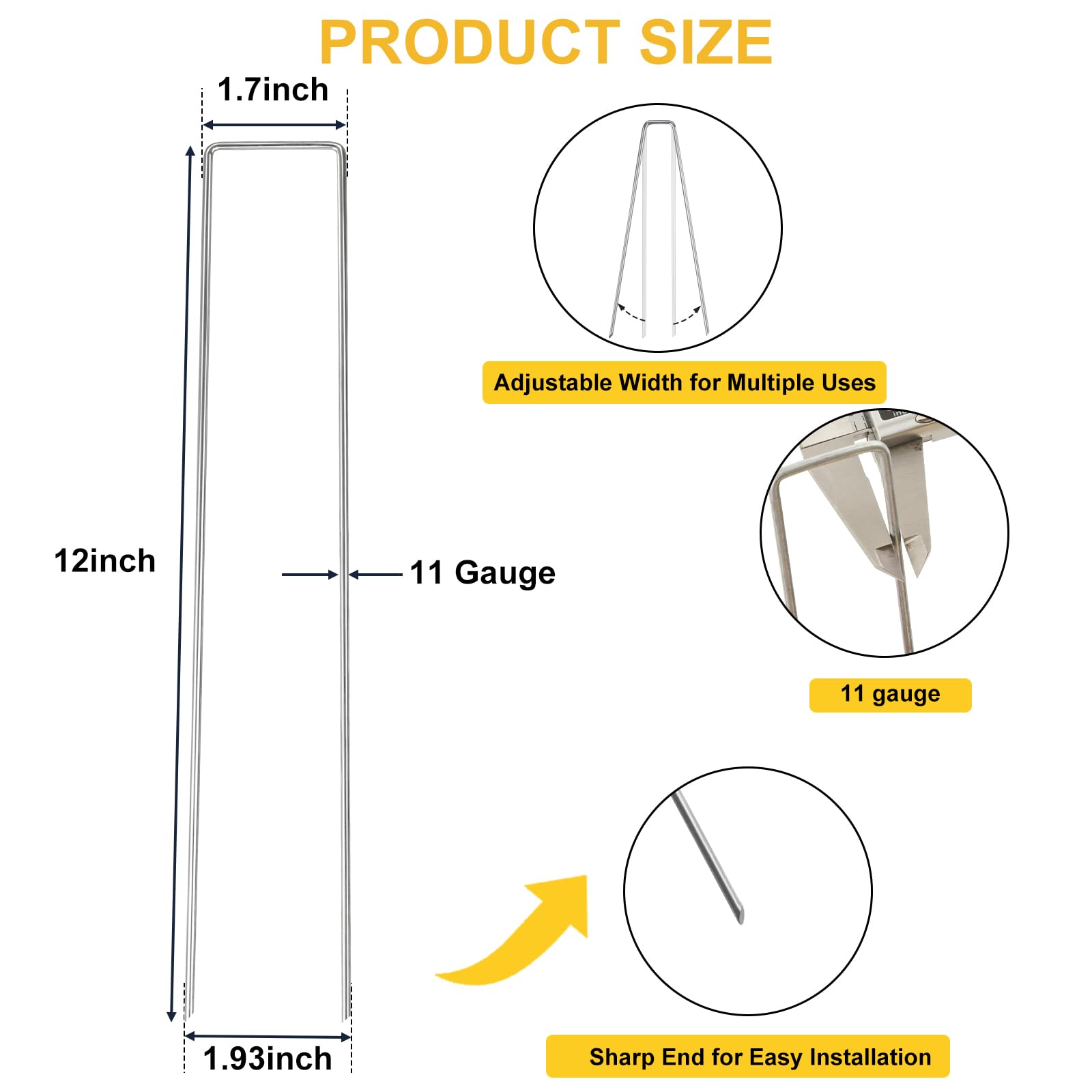 HongWay galvanized heavy-duty 11ga stakes for tents and fences
