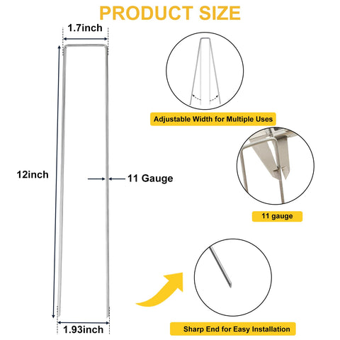 HongWay galvanized heavy-duty 11ga stakes for tents and fences