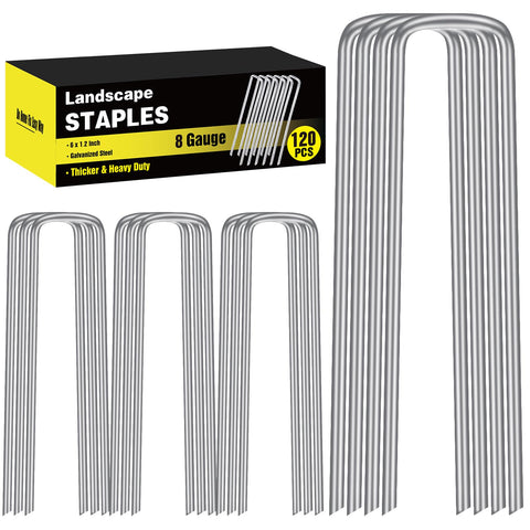 HongWay landscape staples 6-inch pack secures turf and fences effectively.