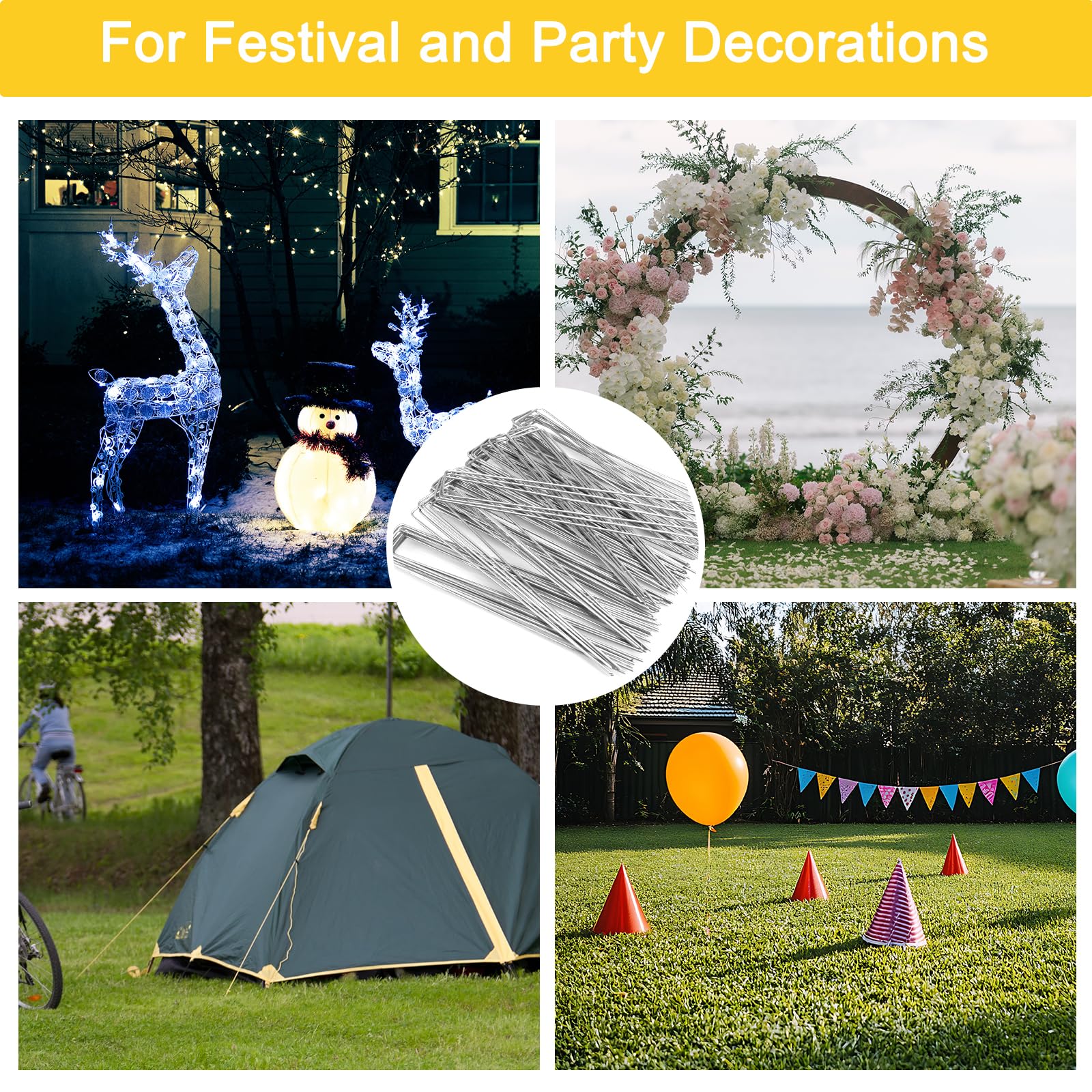 HongWay landscape staples support outdoor decor with sturdy metal construction.