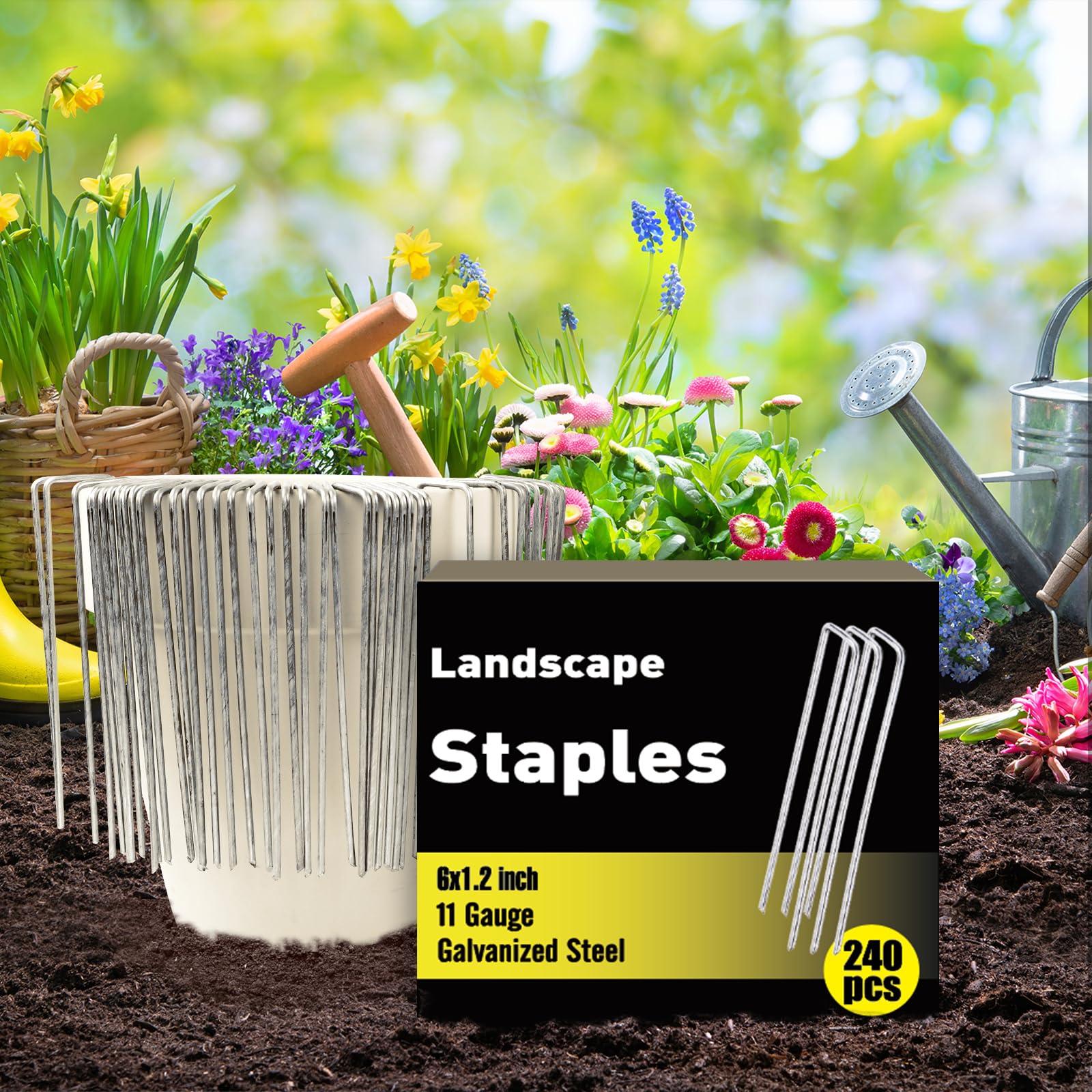 Beveled tip helps anchors penetrate turf and soil efficiently for secure holds.