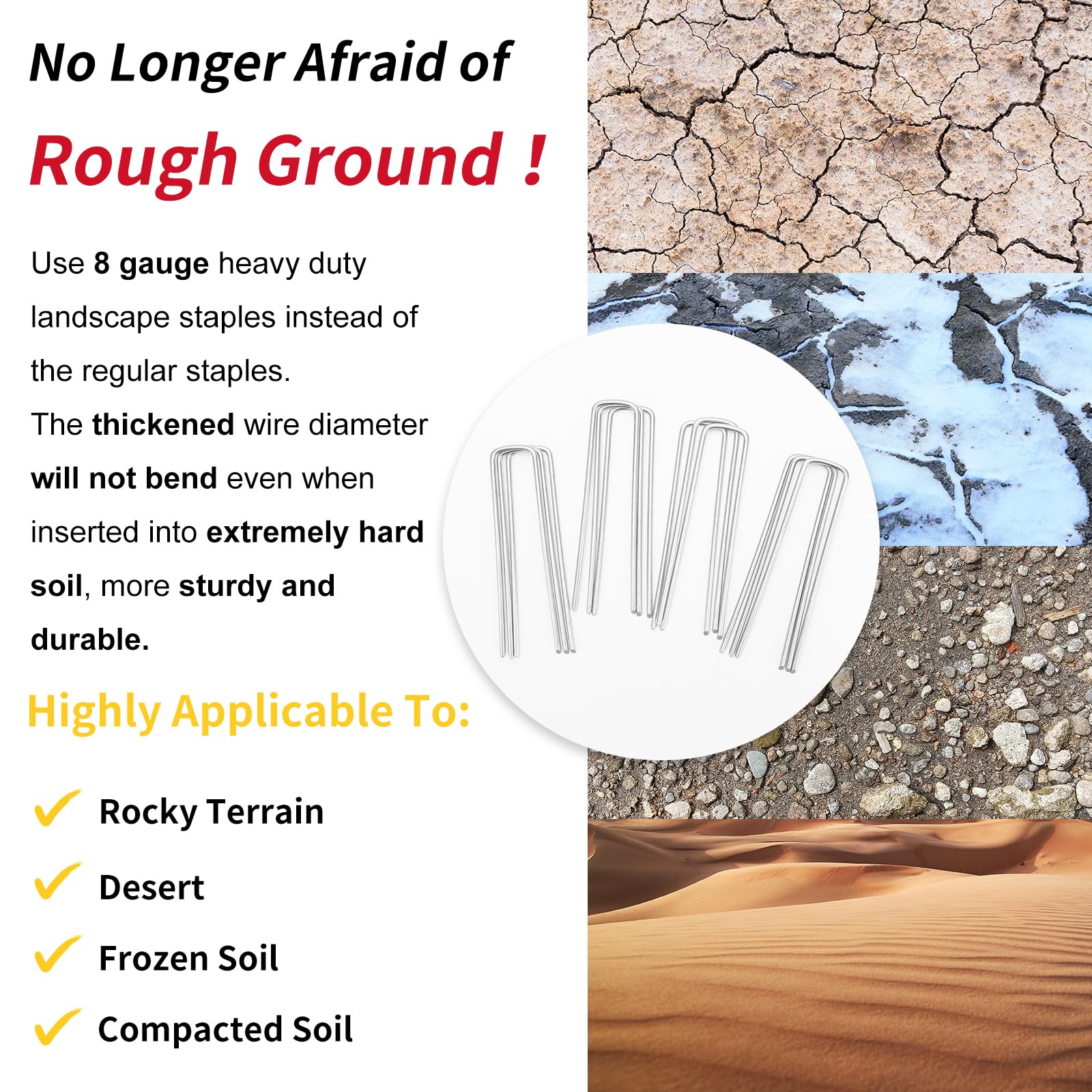 HongWay U-shape design aids easy penetration into soil.