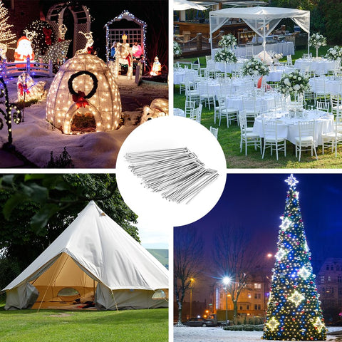 HongWay yard stakes ideal for securing tents, fences, and fabric coverings outdoors.